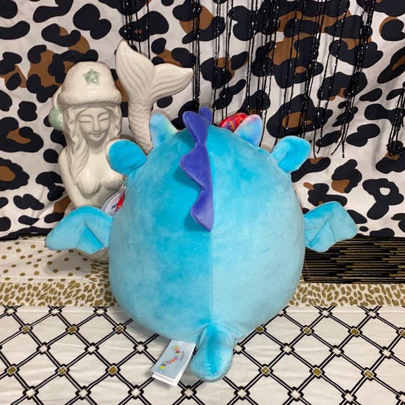 SQUISHMALLOWS JAZWARES TATIANA THE TEAL/BLUE DRAGON PLUSH PILLOW 8” - Picture 3 of 5